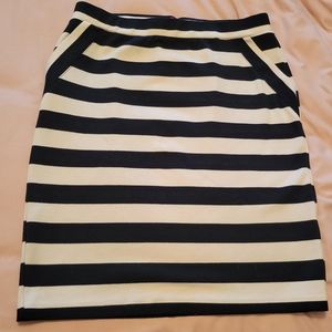 Elle striped knit pencil skirt with pockets Medium